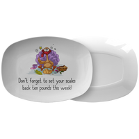 Funny Thanksgiving Platter - Turkey Serving Dish - Humorous Thanksgiving Gift Idea - Set Your Scales Back