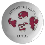 Personalized Father Gift - Birthday Gift For Dad - Grill Plate - King Of The Grill - Quality Dinner Plate - Barbecue Lover Gift