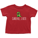 Cute Toddler Shirt - Funny Dinosaur Toddler Tee - Careful, I Bite - Cute Dinosaur Toddler Clothes - Toddler Birthday Gift - All Cotton