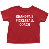 Cute Toddler Shirt - Pickleball Toddler Tee - Grandpa's Pickleball Coach - Toddler Clothing - Birthday Gift