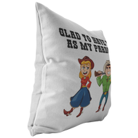 Cowboy And Cowgirl Throw Pillow - Valentine's Day - Birthday or Anniversary Present - Boyfriend Gift - Glad To Have You As My Pardner